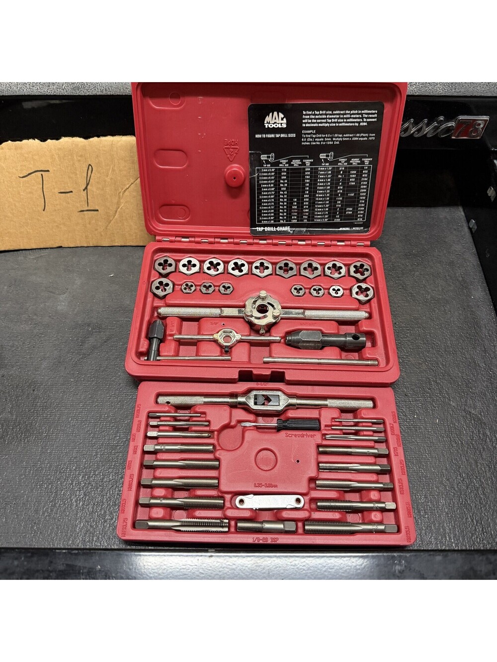 Mac Tools TD41METS 41-Pc Metric Tap and Die Set - Storage Location T-1
